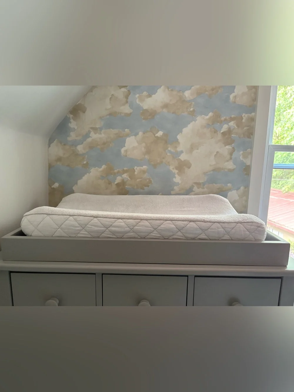 (2) Pottery Barn Kids Fitted Changing Pad Covers White and Gray